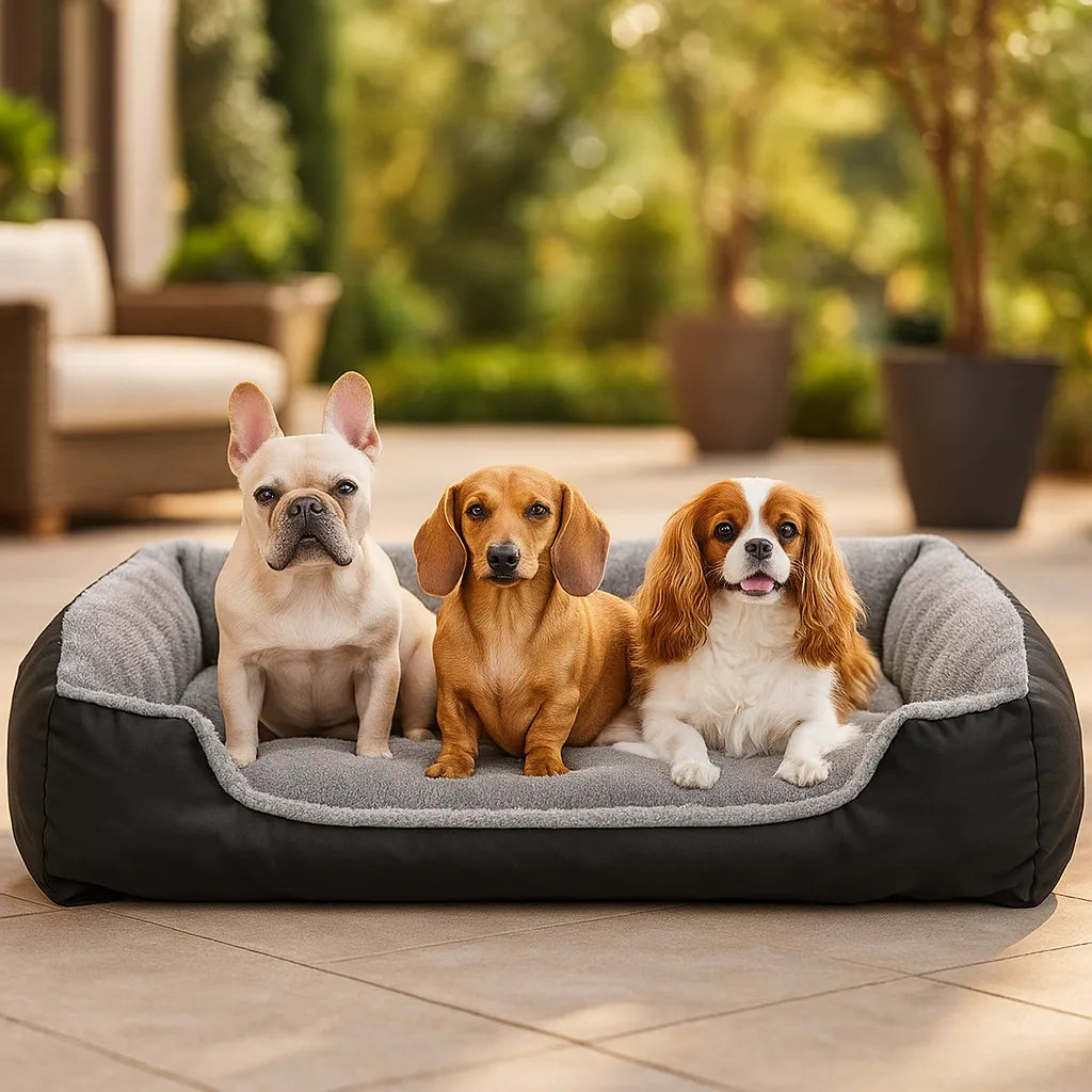 Hundebett mit erhöhtem Rand | Weiches & formstabiles Kuschelbett