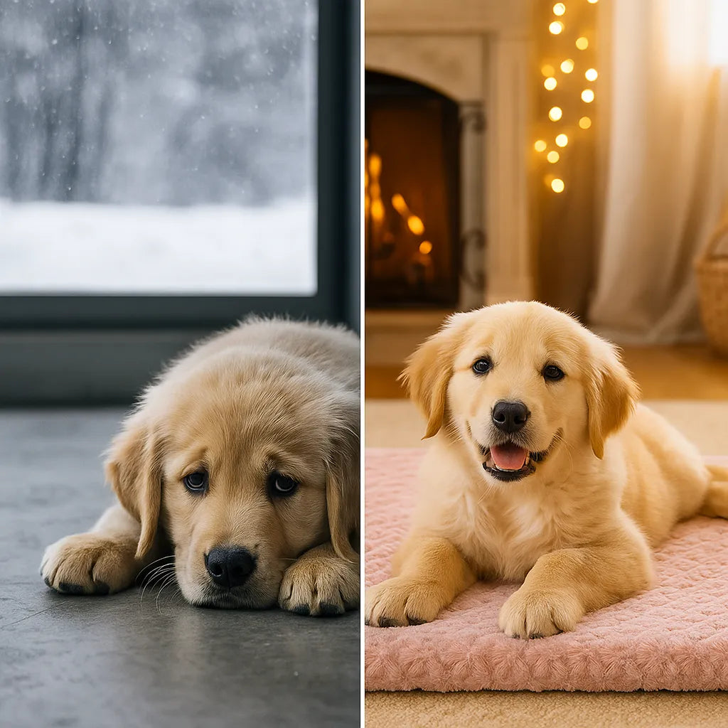 Hundebett mit abnehmbarem Bezug | Waschbar, rutschfest & warm für den Winter