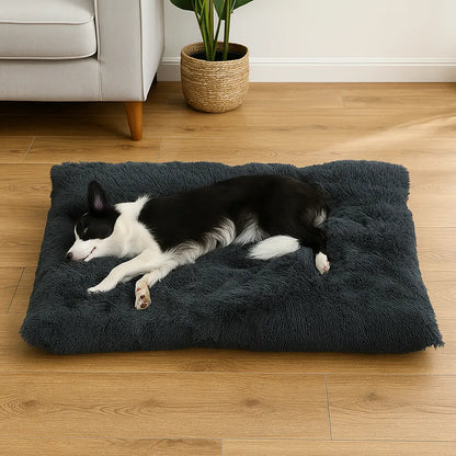 Hundebett Plüsch waschbar | Rutschfestes & faltbares Kuschelbett für Winter & Alltag