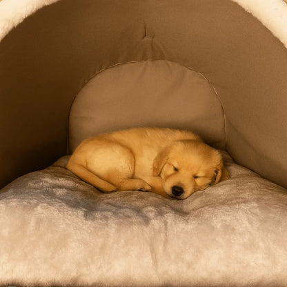 Premium Hundebett Winter | Warmes Zelt-Design für mittelgroße & große Hunde