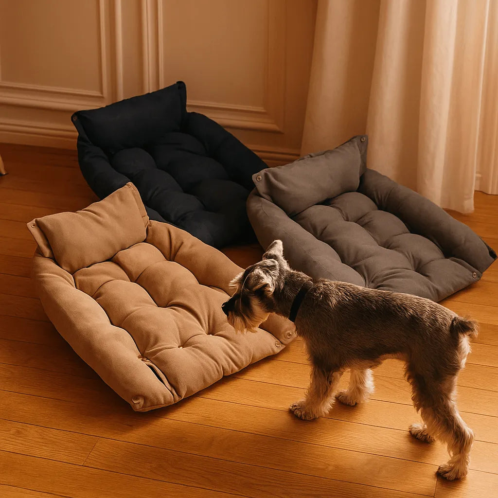 Hundebett 3-in-1 | Faltbares Winterbett, Sofa & Matratze in einem