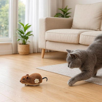 Katzenspielzeug Maus aufziehbar | Interaktiver Spielspaß ohne Batterie