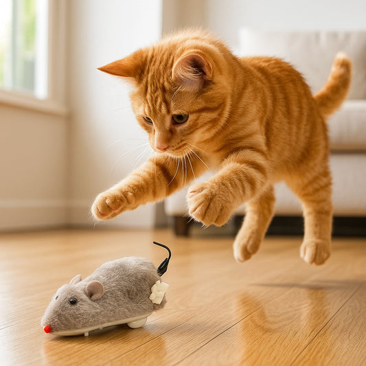 Katzenspielzeug Maus aufziehbar | Interaktiver Spielspaß ohne Batterie