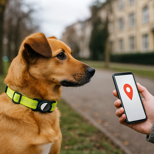 Hundehalsband mit AirTag Halterung | Verstellbar & robust für Outdoor-Abenteuer