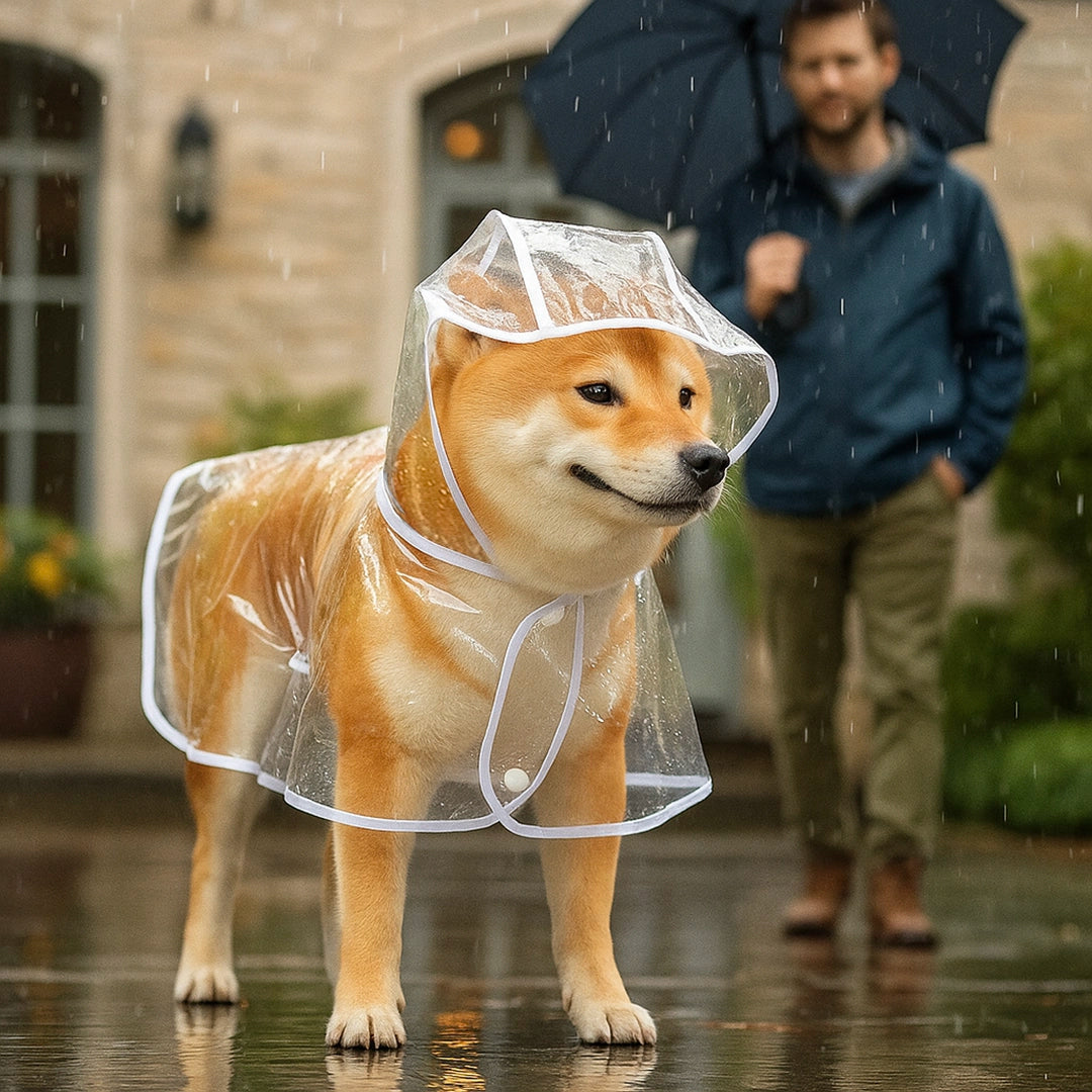 Transparenter Hundemantel Regenmantel | Wasserdichter Schutz bei Regen