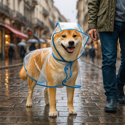 Transparenter Hundemantel Regenmantel | Wasserdichter Schutz bei Regen