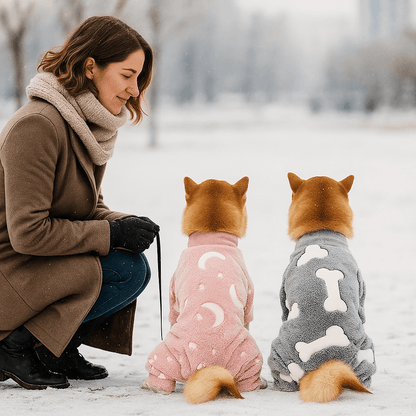 Flanell Hundepullover Winter | Warmer Hundemantel zum Schlafen & Kuscheln