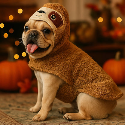 Hundepullover Faultier | Warmer Hundemantel mit Kapuze für Herbst & Winter