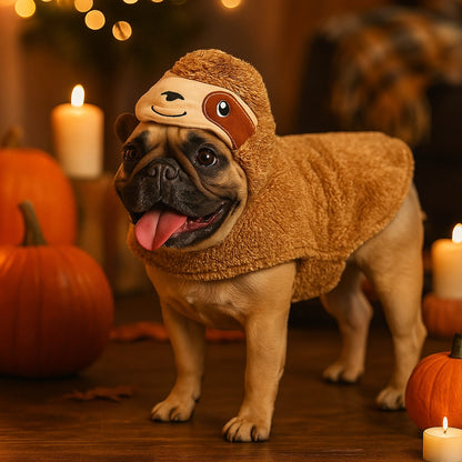 Hundepullover Faultier | Warmer Hundemantel mit Kapuze für Herbst & Winter