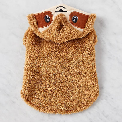 Hundepullover Faultier | Warmer Hundemantel mit Kapuze für Herbst & Winter