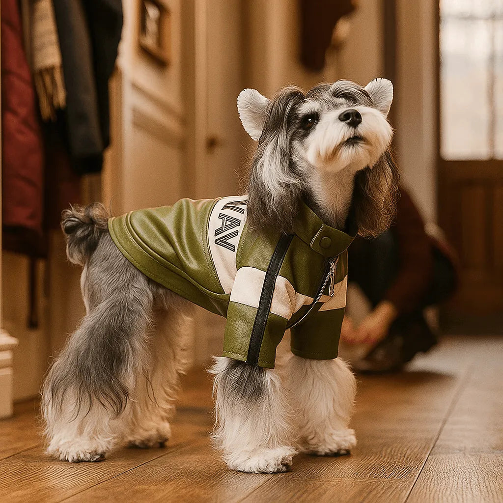 Hundemantel im Leder-Look | Stylische Hundejacke für Herbst & Winter