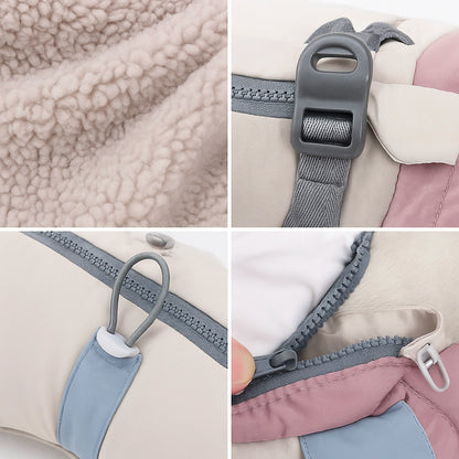 Hundemantel Hai-Design | Warmer Hundepullover mit Geschirr & Reflektoren