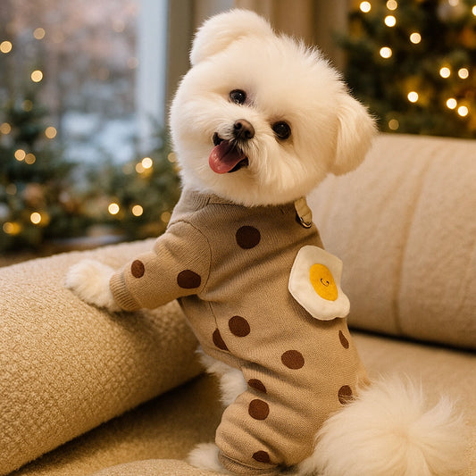 Hundepullover Winter | Warmer Strickpullover mit Eier-Muster für Hunde