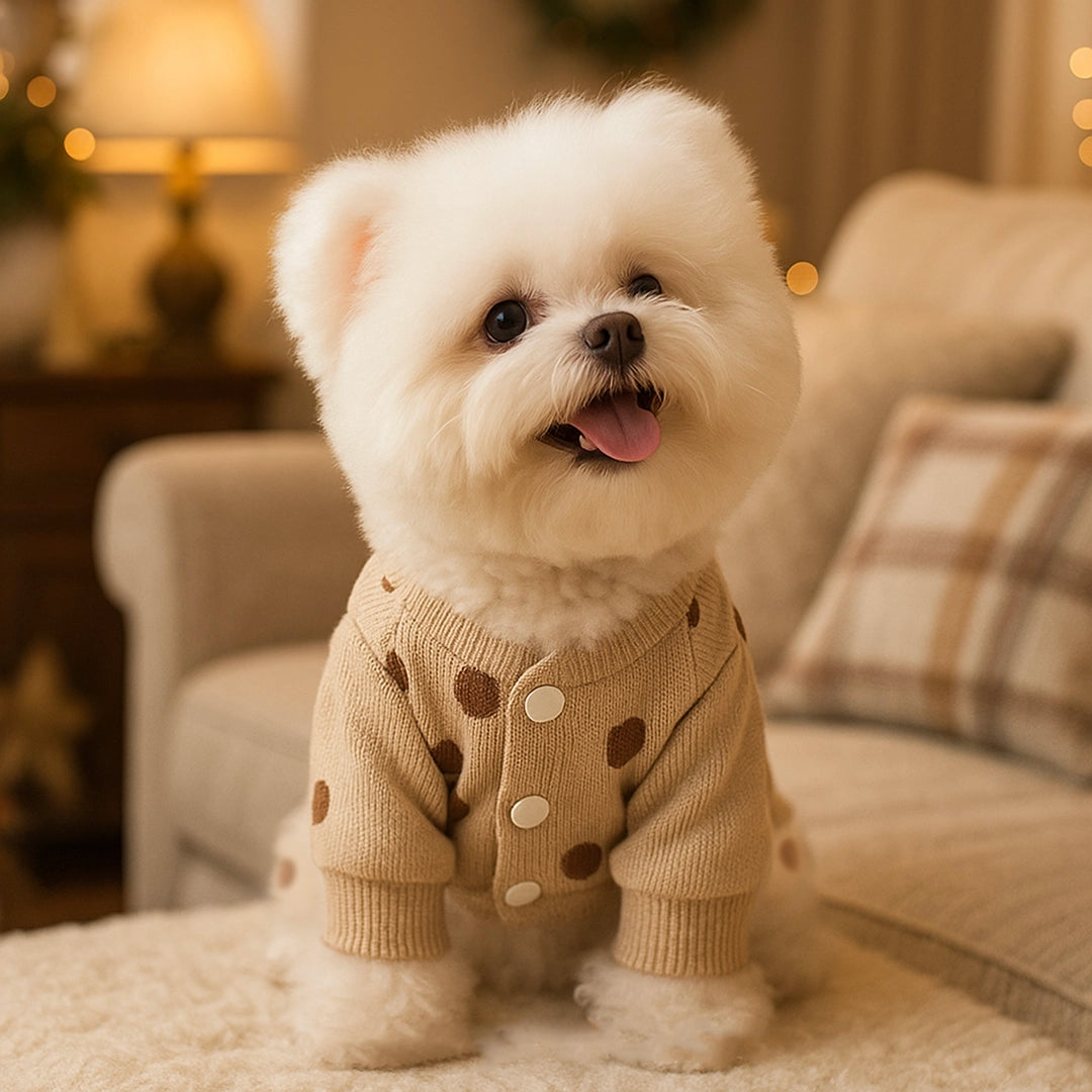 Hundepullover Winter | Warmer Strickpullover mit Eier-Muster für Hunde