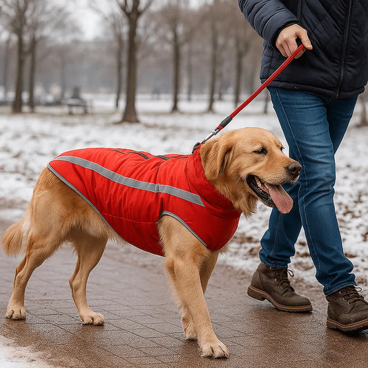Hundemantel Winter | Winddichte Fleece-Jacke für große Hunde