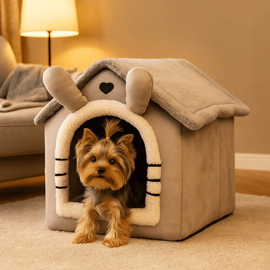 Plüsch Hundehütte | gemütliches Hundebett für warme & kalte Tage