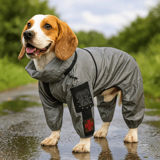 Hundemantel wasserdicht | reflektierender Regenmantel für Hunde