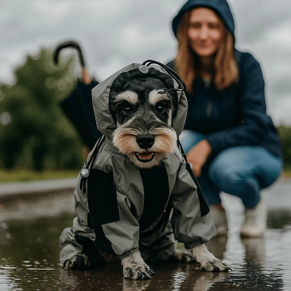 Hundemantel wasserdicht | reflektierender Regenmantel für Hunde