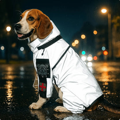Hundemantel wasserdicht | reflektierender Regenmantel für Hunde