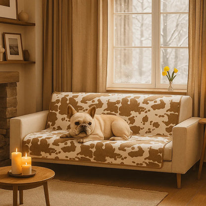 Hundedecke mit Kuhprint | Sofabezug & Kuschelplatz für kalte Tage