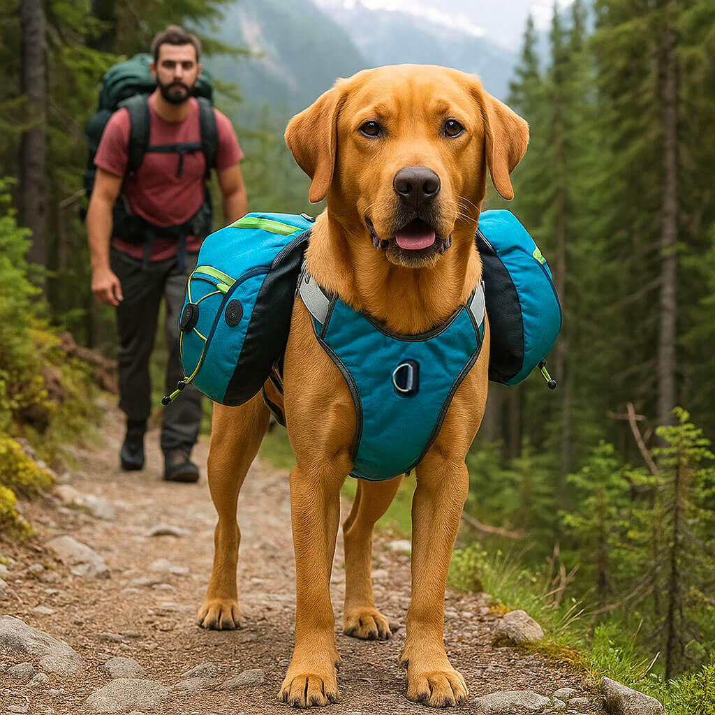 Hundegeschirr mit Rucksack | wasserfest & ideal für Outdoor