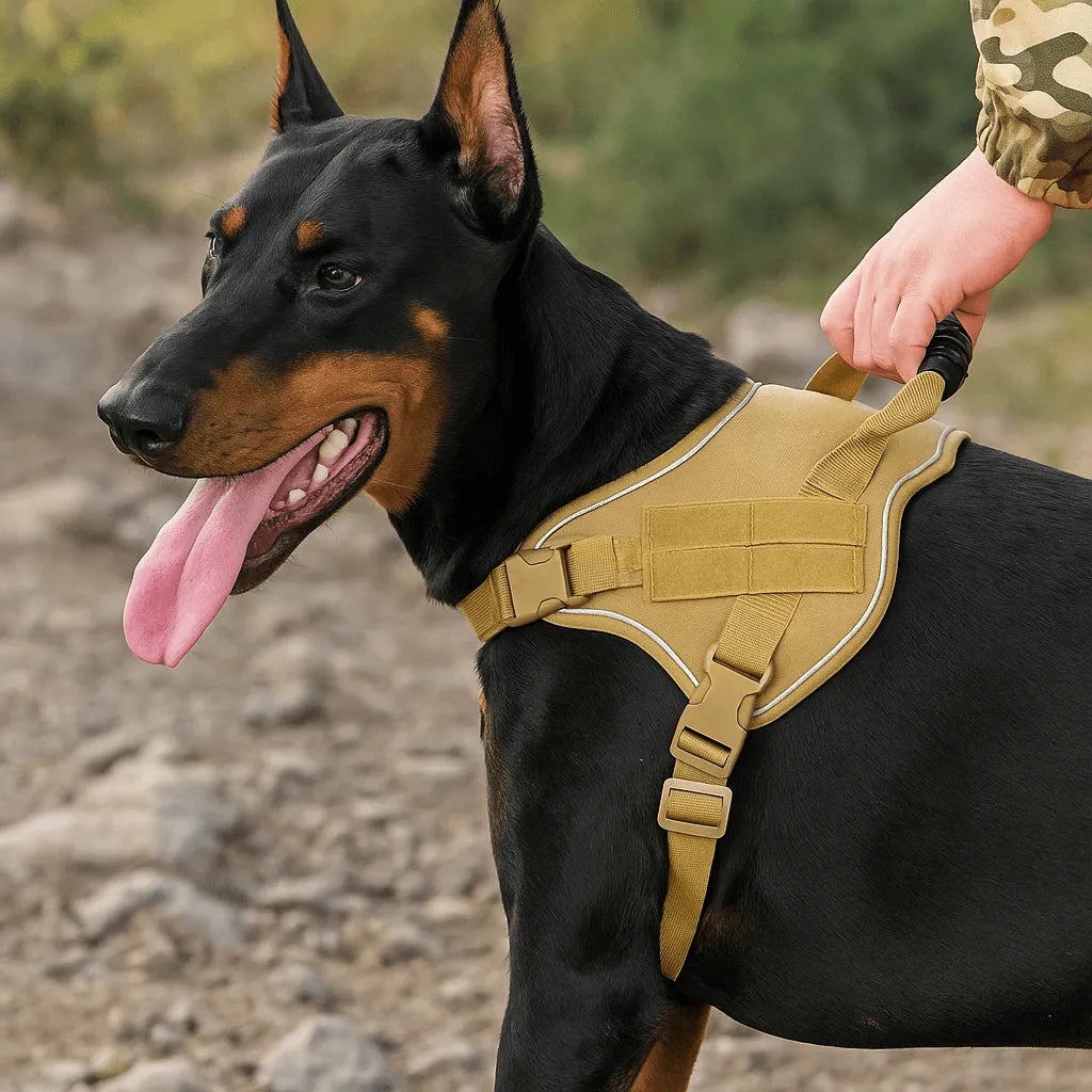 Hundegeschirr Taktisch mit Griff | Robust, Verstellbar & Reflektierend