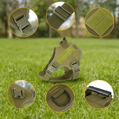 Hundegeschirr Taktisch mit Griff | Robust, Verstellbar & Reflektierend