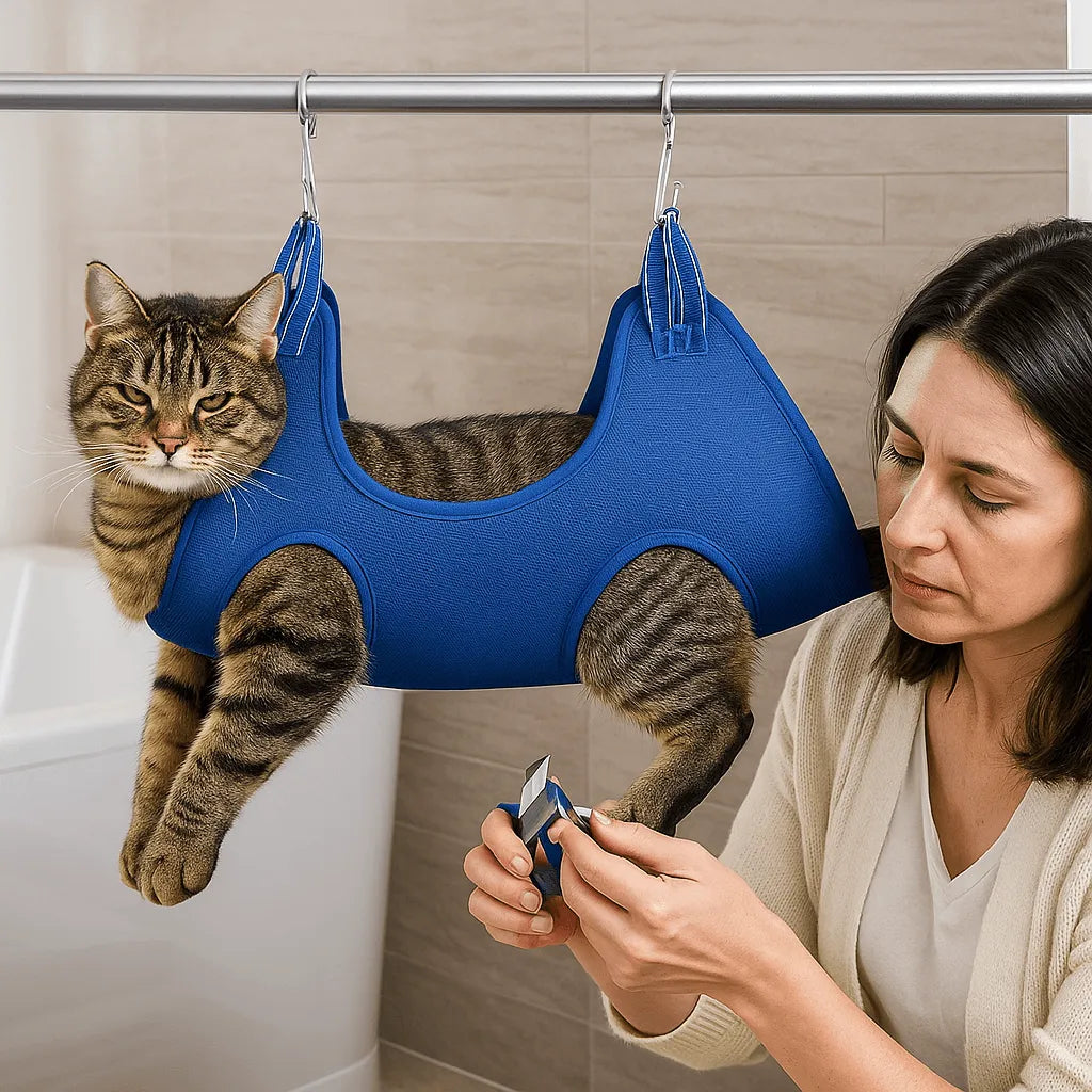 Katzenpflege Hängematte | Entspannte Fell- & Krallenpflege für Katzen