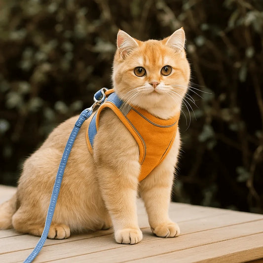 Katzengeschirr | verstellbar, gepolstert & reflektierend