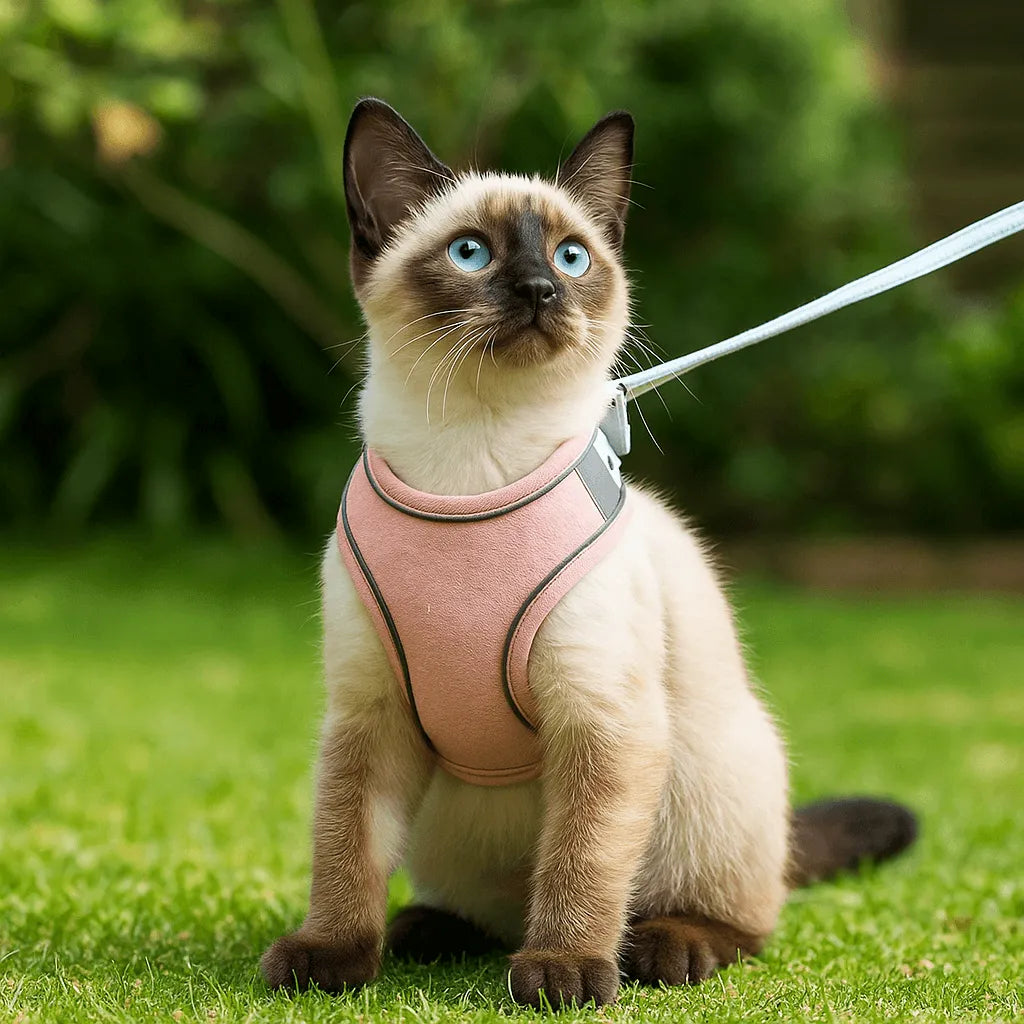 Katzengeschirr | verstellbar, gepolstert & reflektierend