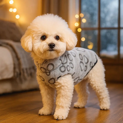 Hundemantel mit Pfotenmuster | Warm & Stilvoll für den Winter