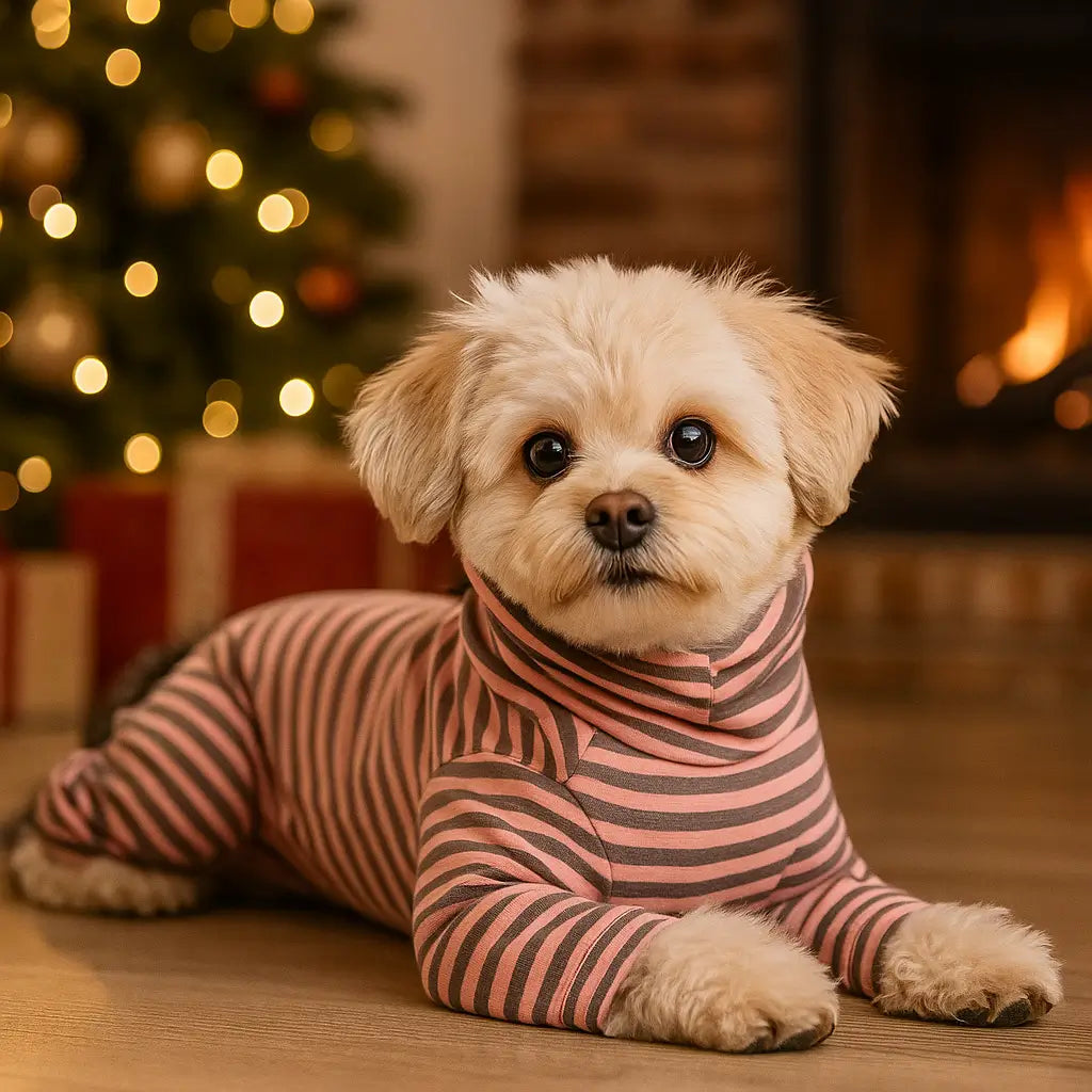 Hundemantel | Pullover mit Streifen, warmer Jumpsuit für Winter