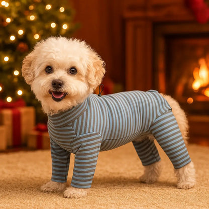 Hundemantel | Pullover mit Streifen, warmer Jumpsuit für Winter