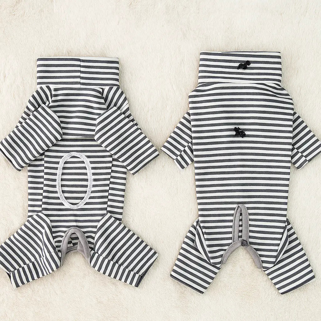 Hundemantel | Pullover mit Streifen, warmer Jumpsuit für Winter