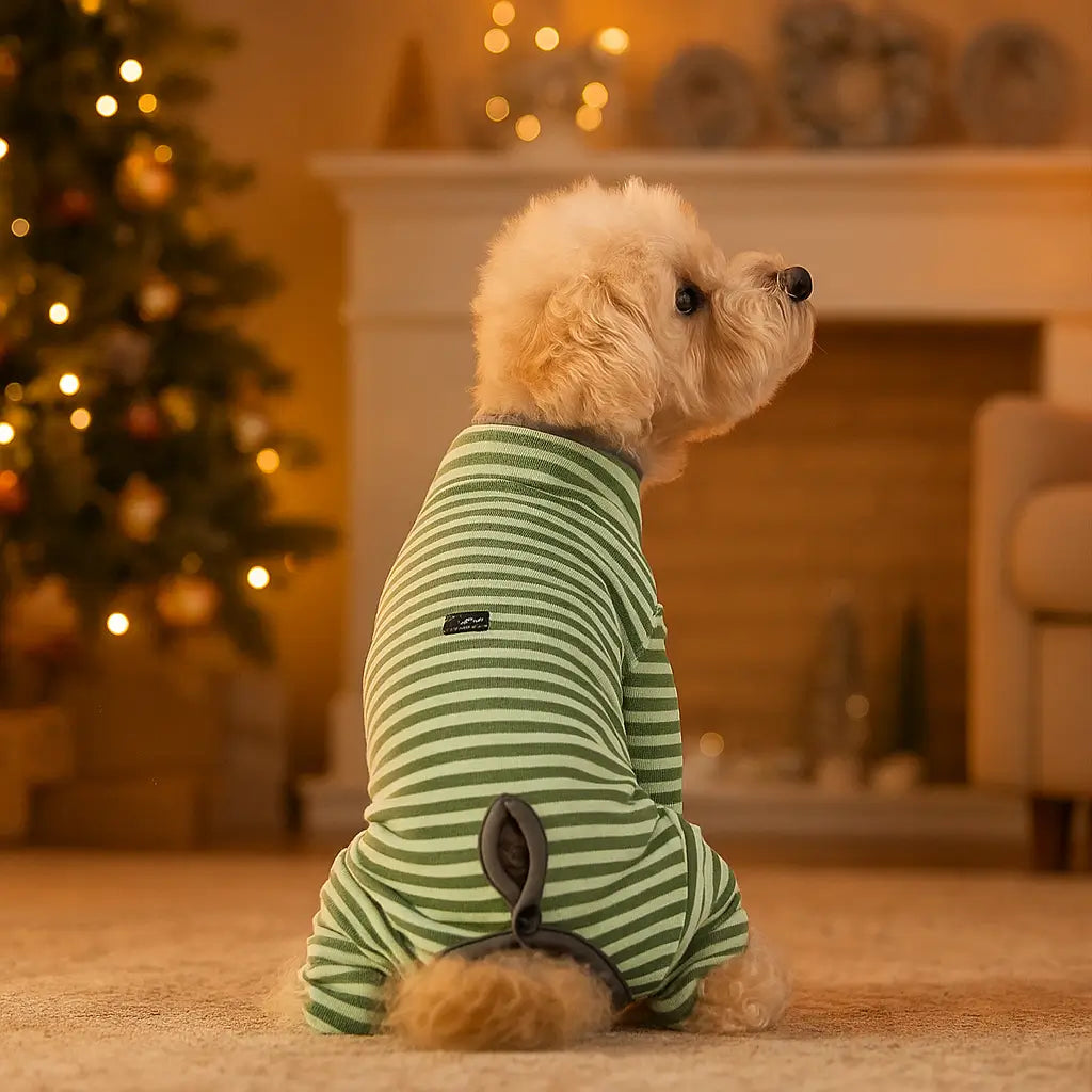 Hundemantel | Pullover mit Streifen, warmer Jumpsuit für Winter
