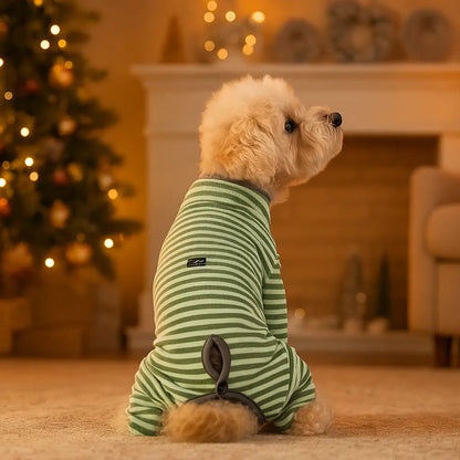 Hundemantel | Pullover mit Streifen, warmer Jumpsuit für Winter