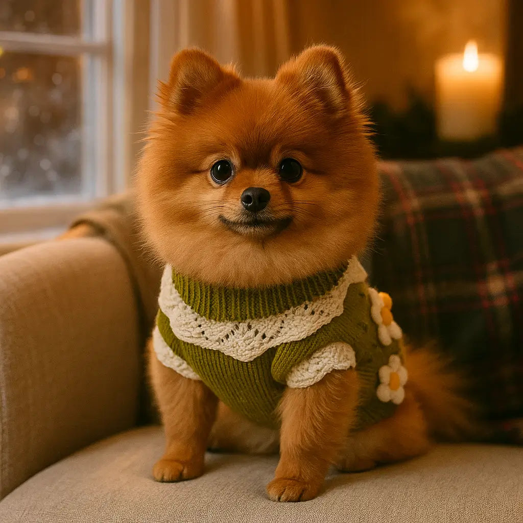 Hundepullover mit Blumenmuster | warm & bequem für deinen Hund