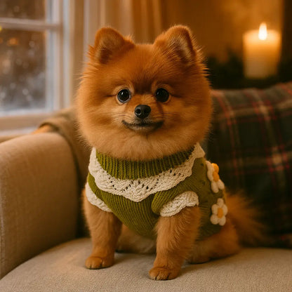 Hundepullover mit Blumenmuster | warm & bequem für deinen Hund