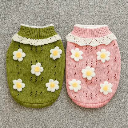 Hundepullover mit Blumenmuster | warm & bequem für deinen Hund