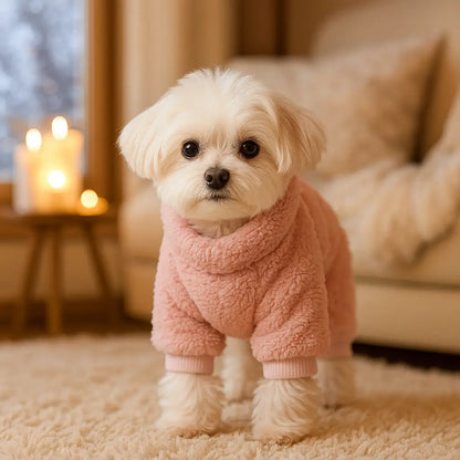 Hundemantel Jumpsuit mit Geschirr-Ring | kuschelig & praktisch