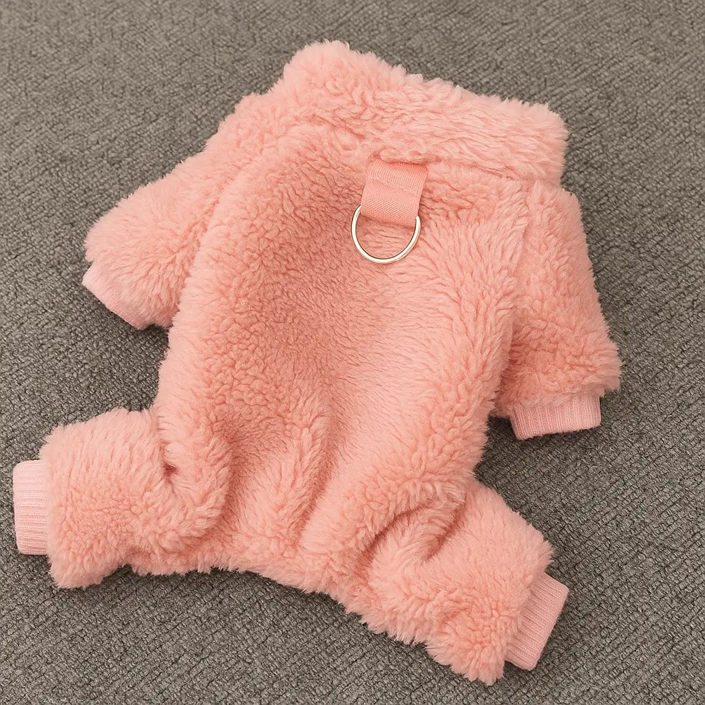 Hundemantel Jumpsuit mit Geschirr-Ring | kuschelig & praktisch