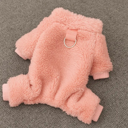 Hundemantel Jumpsuit mit Geschirr-Ring | kuschelig & praktisch