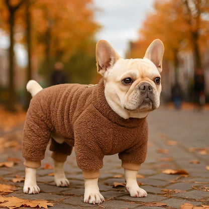 Hundemantel Jumpsuit mit Geschirr-Ring | kuschelig & praktisch