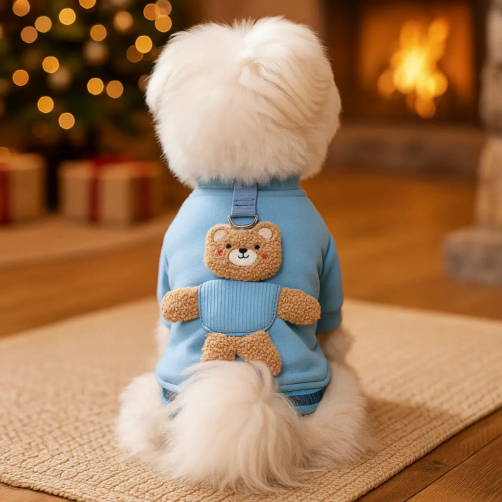 Hundemantel | Warmer Hundepullover mit Bärenmotiv, Süß & Gemütlich