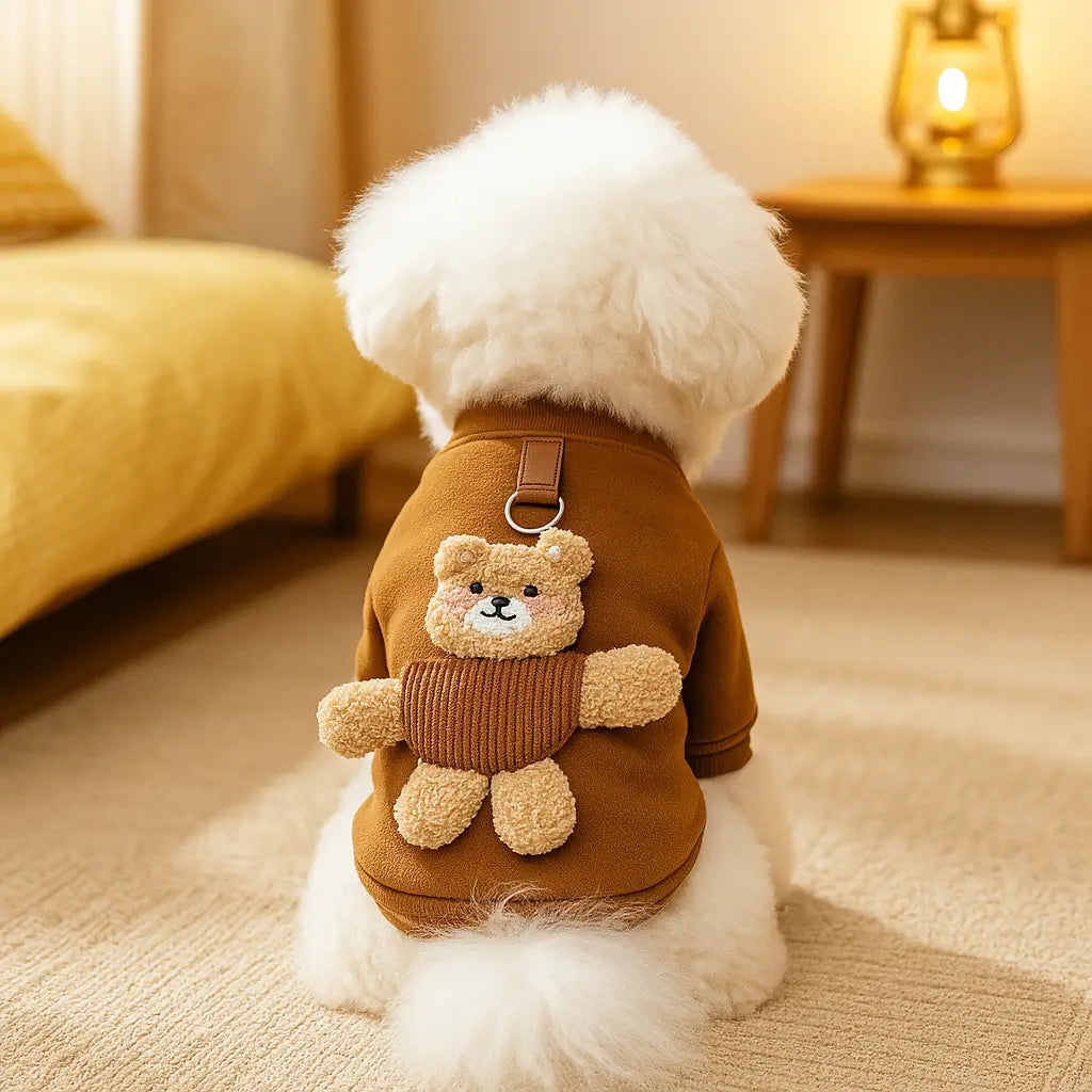 Hundemantel | Warmer Hundepullover mit Bärenmotiv, Süß & Gemütlich