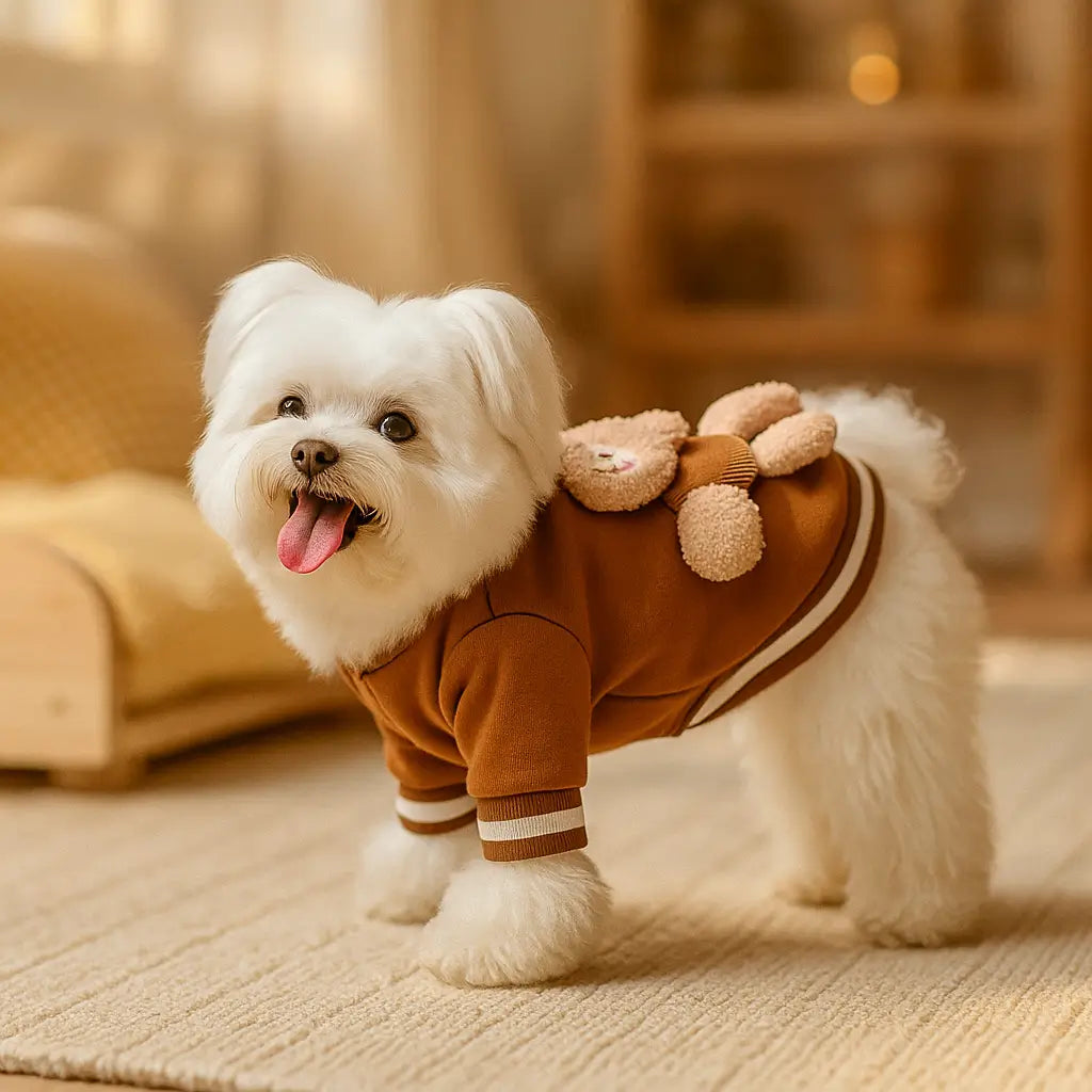Hundemantel | Warmer Hundepullover mit Bärenmotiv, Süß & Gemütlich
