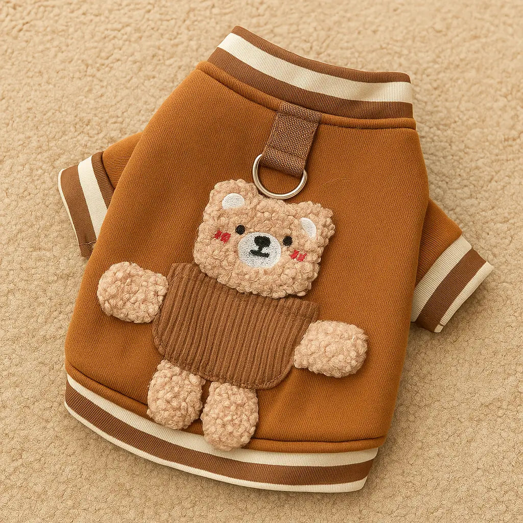 Hundemantel | Warmer Hundepullover mit Bärenmotiv, Süß & Gemütlich