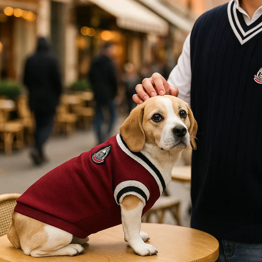 Hundepullover | Warmer V-Ausschnitt Strickpullover für Hunde