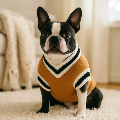 Hundepullover | Warmer V-Ausschnitt Strickpullover für Hunde