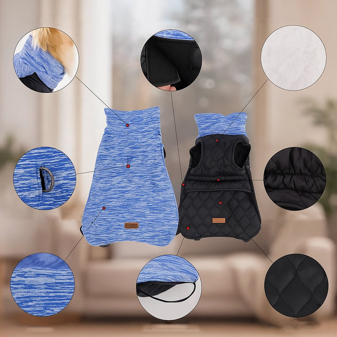 Hundemantel Winter Fleece | Warm, Wendbar & Wasserabweisend für Hunde